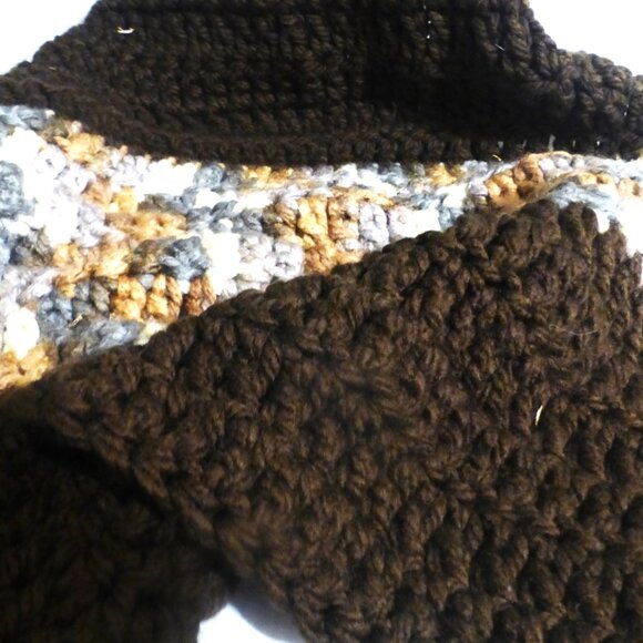 Dark Brown Handmade KNITTED BLANKET Lap Blanket Pet Blanket Dog Blanket Dog Bed - Picture 3 of 4